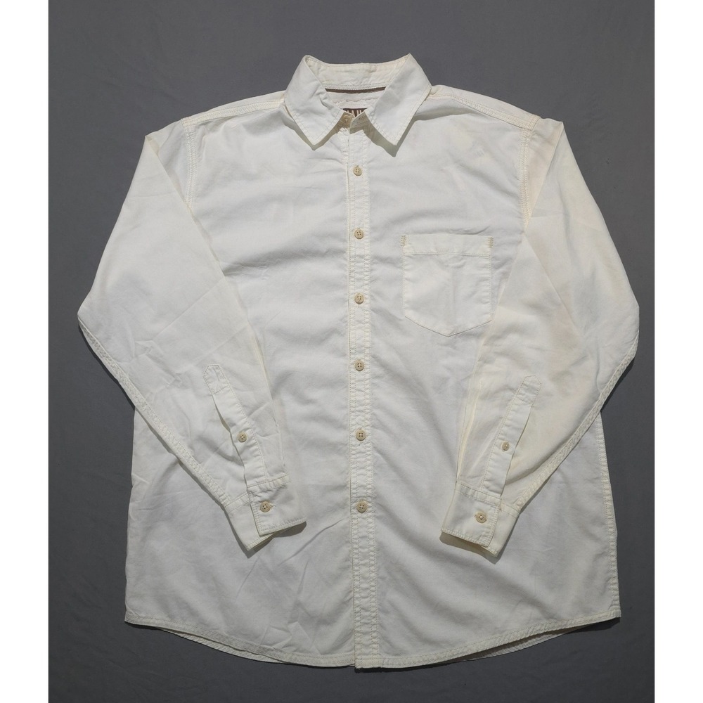 Kahala Kona Wind Mens Medium White Cotton Long Sleeve Button Shirt